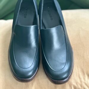 Vince Dark Leather Slip-On Shoes